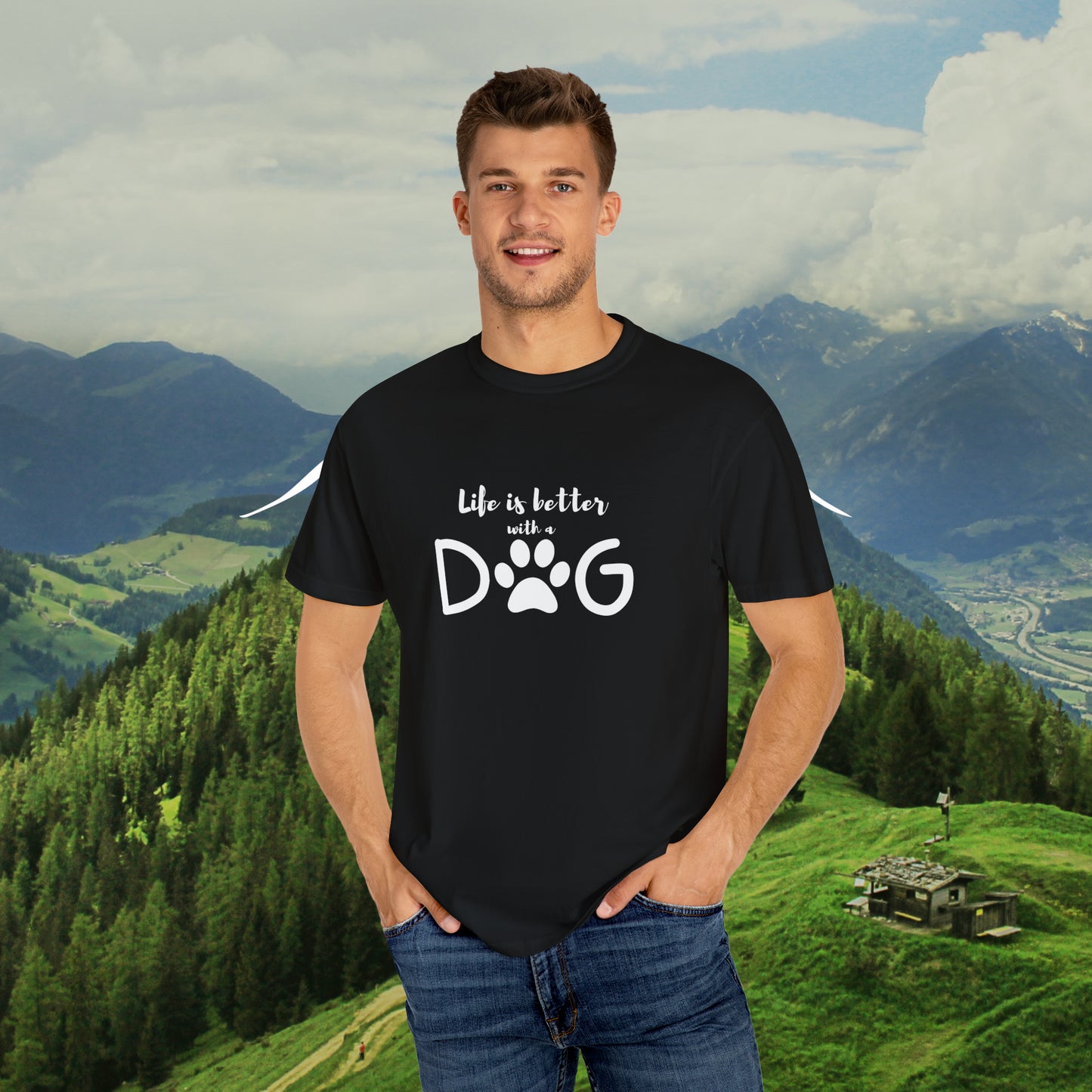 Unisex  T-shirt Life is better with dog