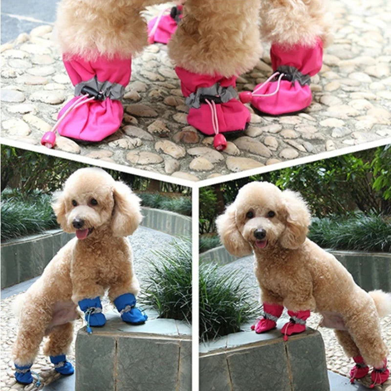 Anti-Slip Dog Shoes for Small and Medium Breeds - Paw-Print Outdoor Pet Boots