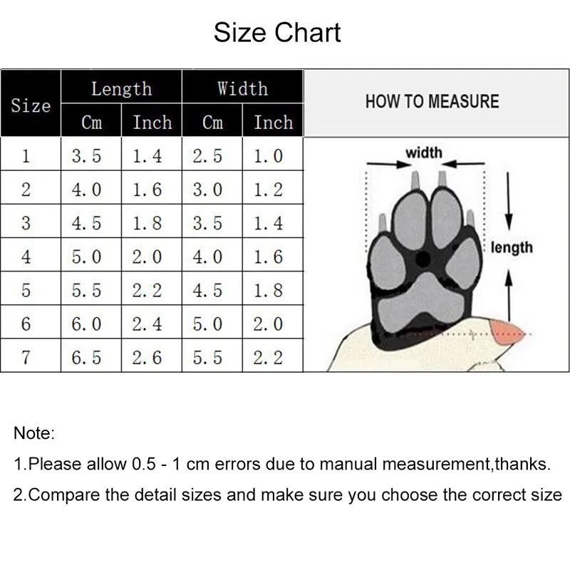 Anti-Slip Dog Shoes for Small and Medium Breeds - Paw-Print Outdoor Pet Boots