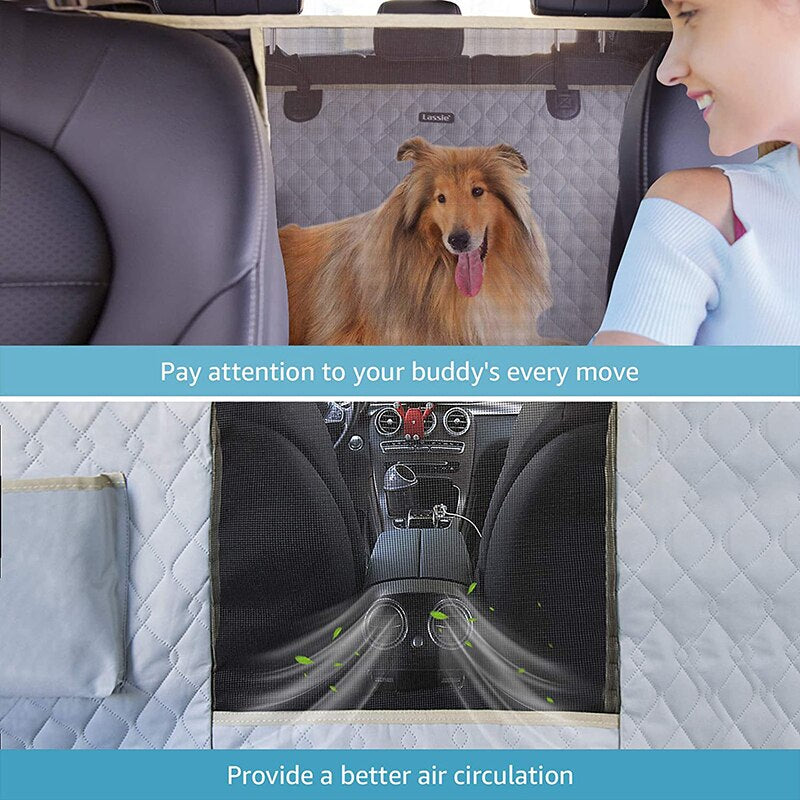 Durable Dog Car Seat Covers Waterproof Mesh Visual Window Scratchproof Nonslip Dog Hammock Fits for Cars Trucks Suvs