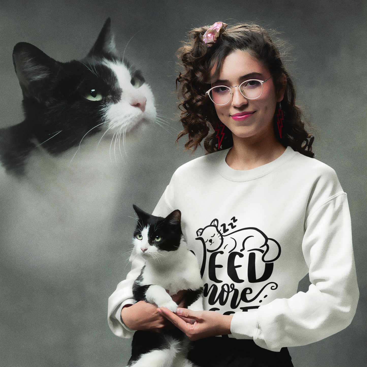 Cat Lover Cat Owner  Sweatshirt Funny Cat Quotes