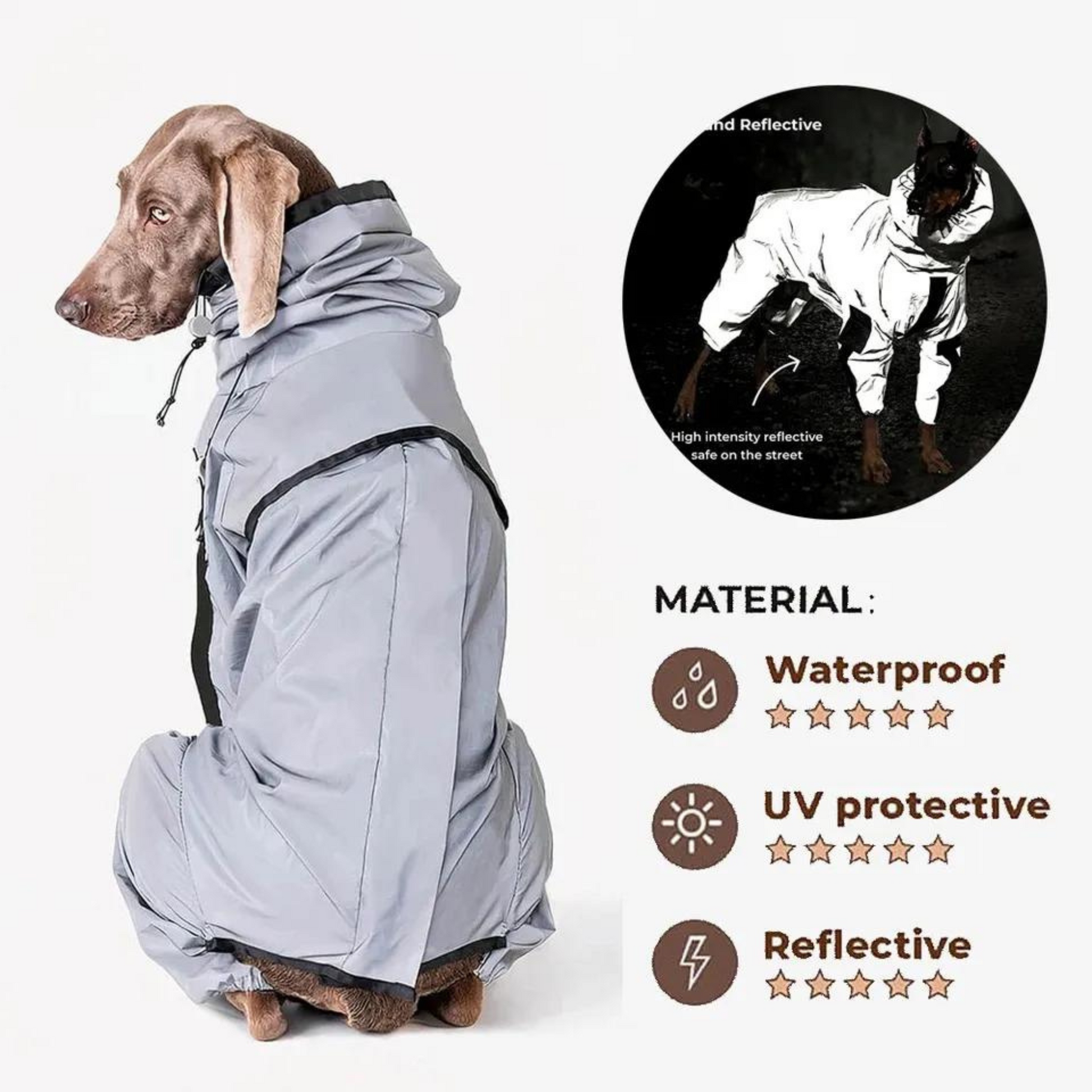 Reflective Waterproof Dog Raincoat with Tactical Style - Outdoor Jacket for Dogs