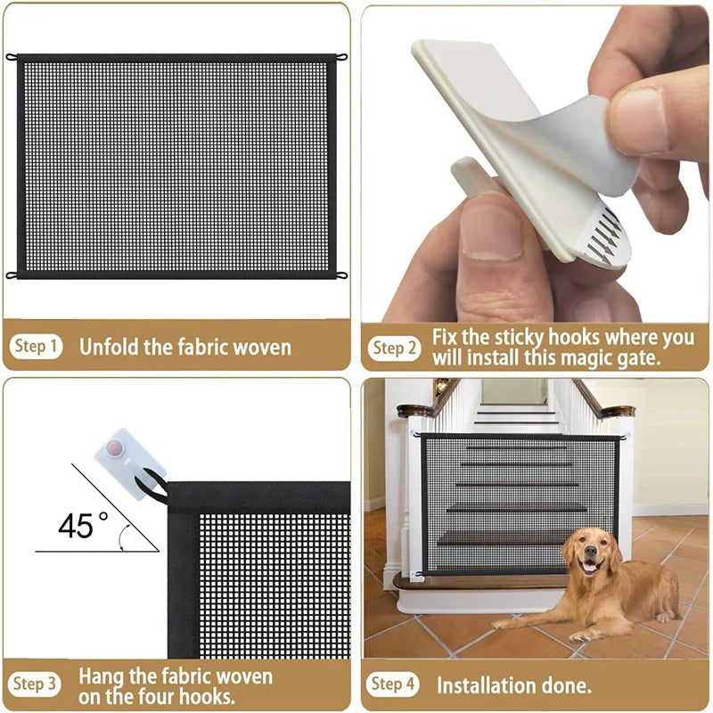 Portable Mesh Pet Fence Gate for Safety and Enclosure